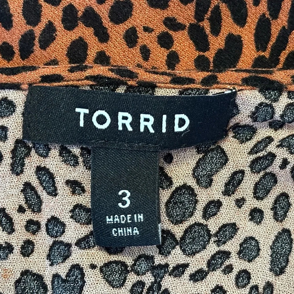 Torrid Animal Print Tie-Front Midi Kimono Blouse - Picture 7 of 7